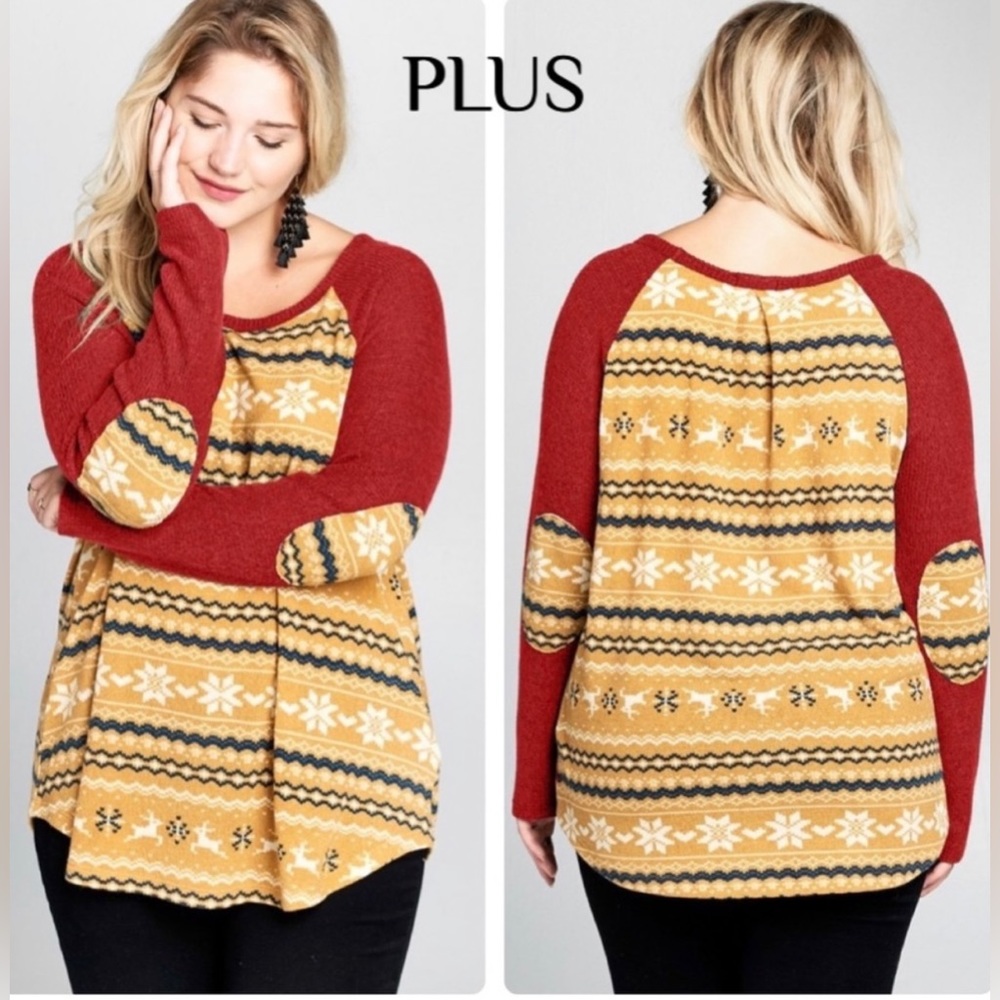 PLUS Reindeer snowflake top